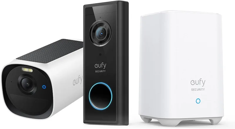 S220 Video Deurbel + eufyCam E40 2K solar camera - Inclusief HomeBase 2 - Bundelvoordeel van eufy in Zwart – productfoto