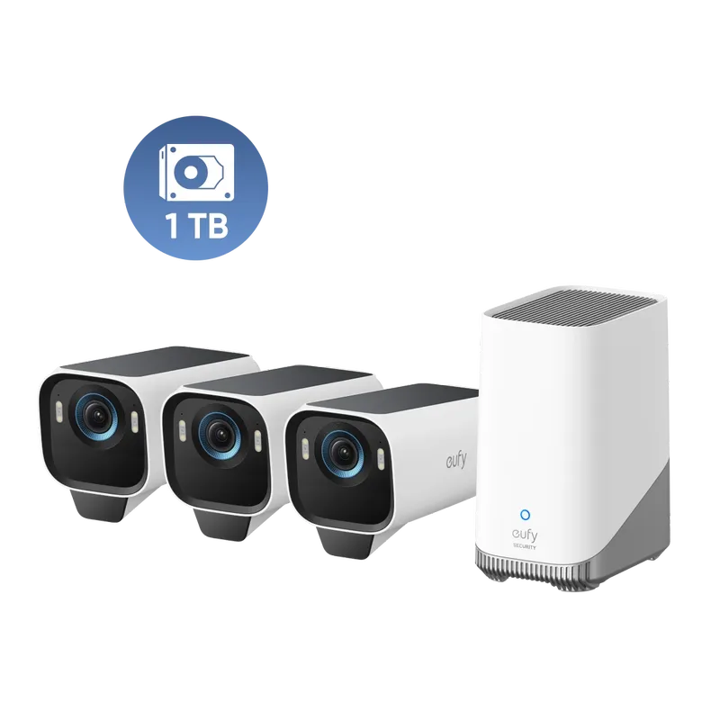 S3 Pro 3-Cam Kit + 1 TB Hard Drive white de eufy – photo produit