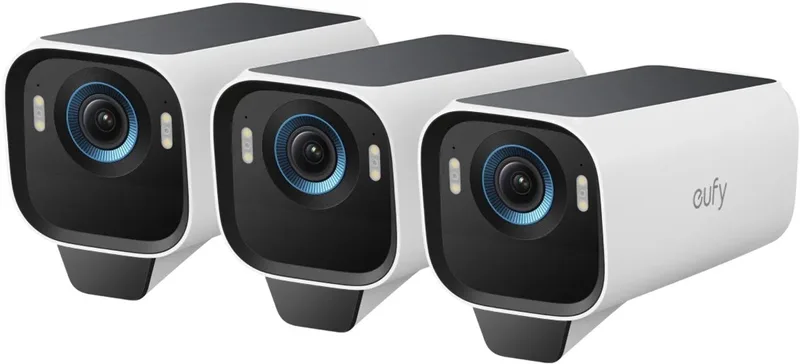 S3 Pro Buitencamera, Add-on 3-pack – Outdoorcam - 4K Ultra HD-resolutie, MaxColor Vision™ technologie, Zonne-energie met SolarPlus™ 2.0, Compatibel met Apple HomeKit, Alexa en Google Assistant - Bundelvoordeel by eufy in White – product photo