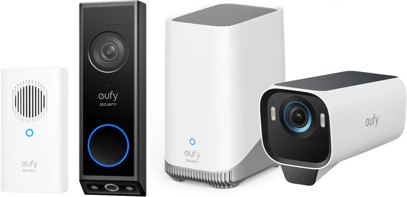 S3 Pro Buitencamera met HomeBase 3 + eufy Security E340 Video Deurbel met Chime - Bundelvoordeel by eufy in White – product photo