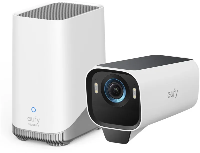 S3 Pro Buitencamera met HomeBase 3 - Outdoorcam set - 4K Ultra HD resolutie, MaxColor Vision™ technologie, Zonne-energie met SolarPlus™ 2.0, Compatibel met Apple HomeKit, Alexa en Google Assistant van eufy in Wit – productfoto