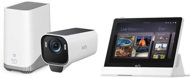 S3 Pro MaxColor Vision 4K Buitencamera met HomeBase 3 + Smart Display E10 - Bundelvoordeel van eufy in Wit – productfoto