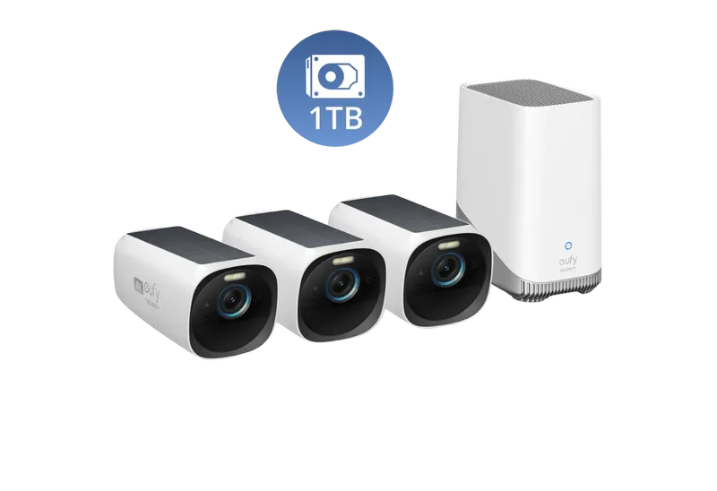 S330 (eufyCam 3) 3-Cam Kit + 1 TB Hard Drive White de eufy – photo produit