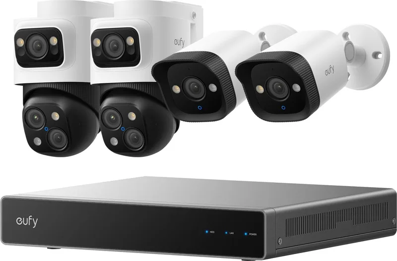 S4 & E40 & NVR - 4K PoE Camera Systeem met 4 Camera's & Opnamerecorder van eufy in Wit S4 E40 – productfoto 1 van 2