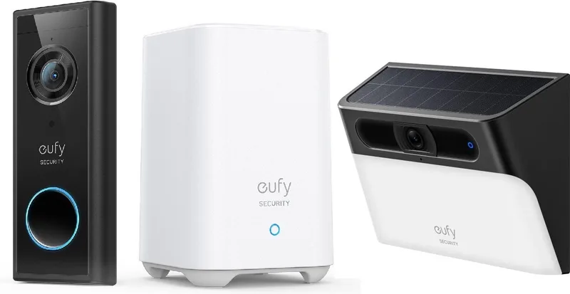 Security-Video Doorbell S220 + Solar Wall Light Cam S120 - Bundelvoordeel de eufy en Noir – photo produit