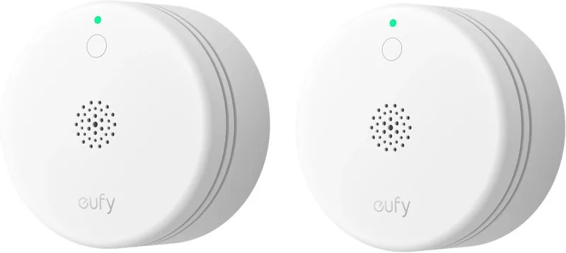slimme rookmelder E10 - compatible met HomeBase 3 - app notificaties - compact design - 5 jaar batterijduur - 2-PACK van eufy in Wit – productfoto