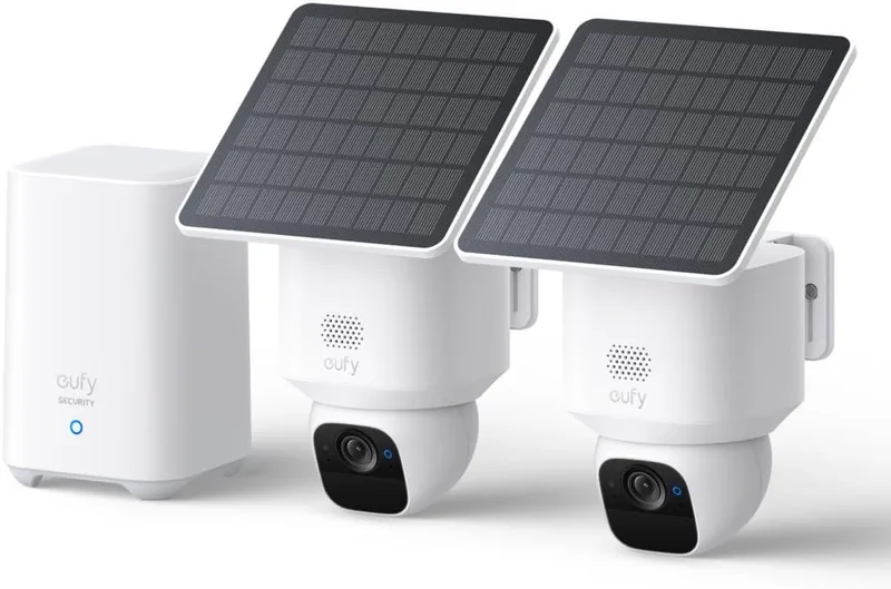 SoloCam E30 2 - Cam Kit - 360° PTZ beveiligingscamera - HomeBase 2 - 2K HD - 70° tilt - AI-tracking - Zonne-energie - Geen ABO-kosten van eufy in Wit – productfoto
