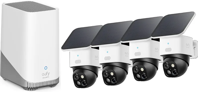 SoloCam S340 - 360° buitencamera 4 PACK + Homebase 3 - Bundelvoordeel von eufy in Wit + Homebase 3 – Produktfoto