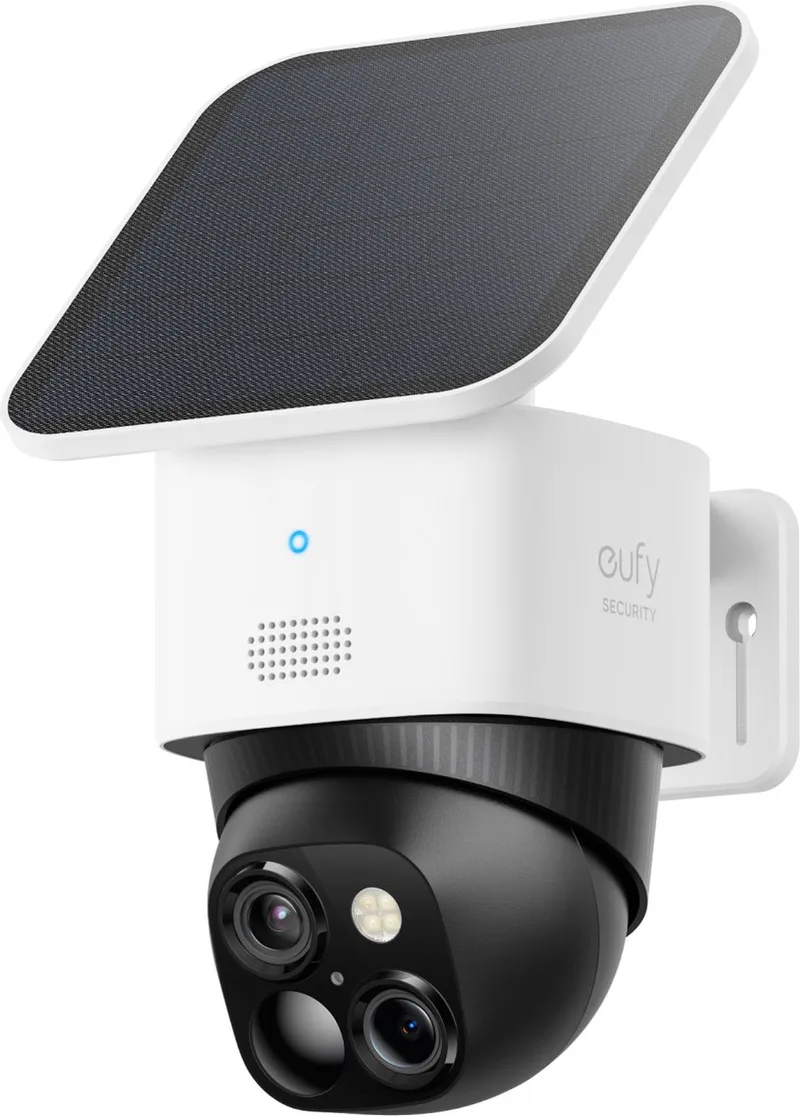 SoloCam S340 - 360° PTZ beveiligingscamera - Zonne-energie - Dual lens 2K - Draadloos buiten - AI-tracking - Geen maandkosten by eufy in White – product photo