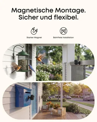 Überwachungskamera C35, Kabellose Überwachungskamera Außen & Innen, Magnetische Halterung (Außenbereich, 4-tlg., Nachtsicht) fra eufy i Sort – produktbillede 2 af 5