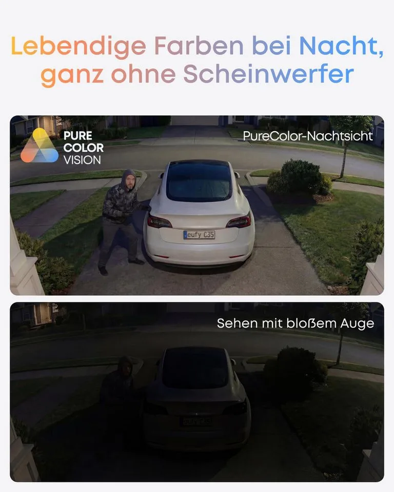 Überwachungskamera C35, Kabellose Überwachungskamera Außen & Innen, Magnetische Halterung (Außenbereich, 4-tlg., Nachtsicht) fra eufy i Sort – produktbillede 3 af 5