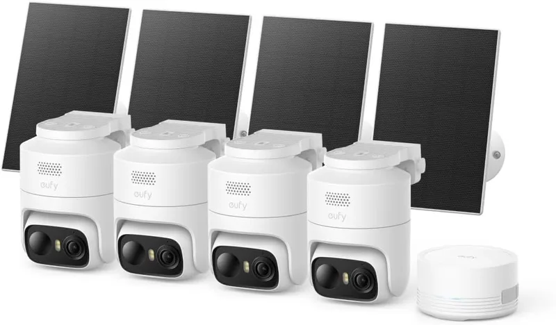 Überwachungskamera C37, kabellose 2K Outdoor-Überwachungskameras mit 360° KI-Tracking (4-tlg) van eufy – productfoto