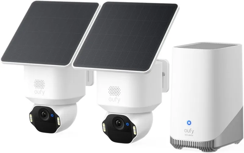 Überwachungskamera eufy eufyCam E42 4K Kabellose Solar-Überwachungskamera Außen (Außenbereich, 2-tlg., E42, Lokale Aufzeichnung) van eufy – productfoto