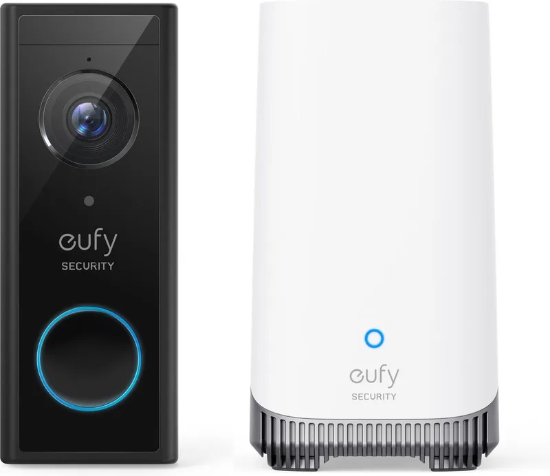 Video Deurbel - Draadloze Deurbelset en wit- Inclusief HomeBase 3 - WiFi vereist de eufy en Noir – photo produit