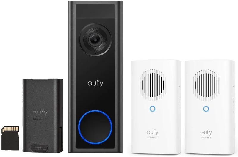 Video Doorbell C31 + 2*Chime - Voordeelbundel by eufy in Zwart + 2*wit – product photo