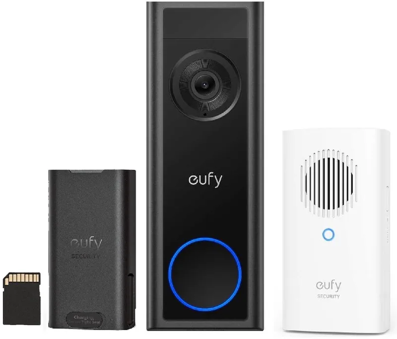Video Doorbell C31 + Chime - Voordeelbundel-2K FHD - Eenvoudige installatie - Snel verwisselbare batterij - Live videogesprek - 24/7 opname - Mens- en bewegingsdetectie - Compatibel met HomeBase S380 - Geen abonnementskosten de eufy en Zwart. – photo produit