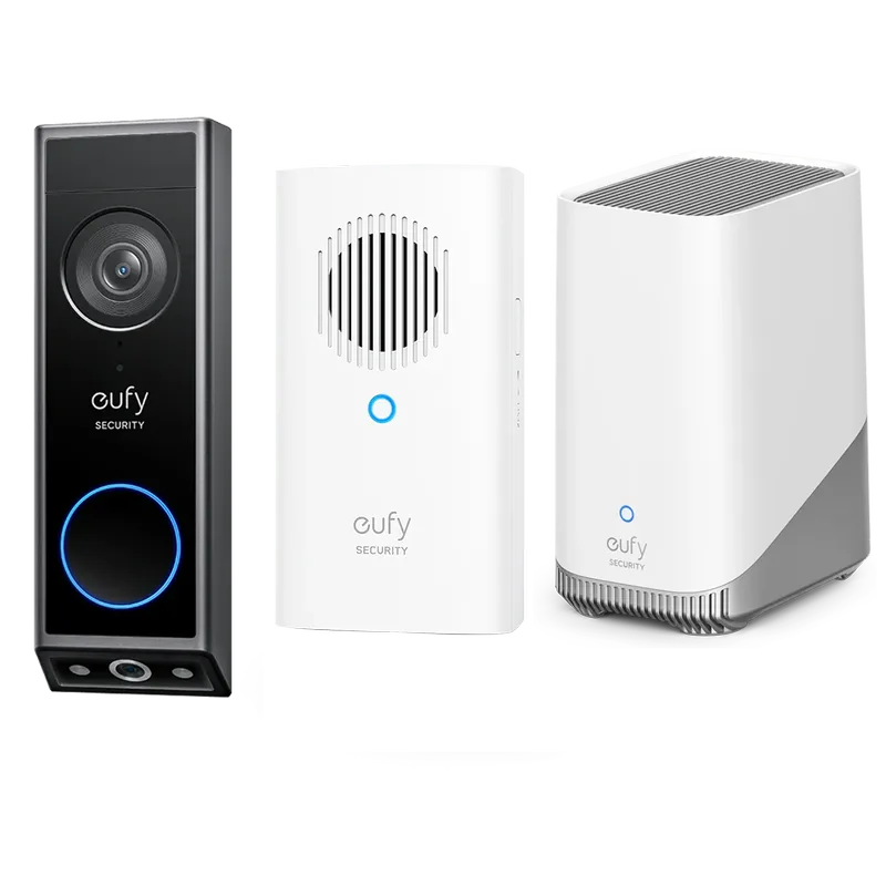 Video Doorbell E340 + Doorbell Add-On Chime + HomeBase S380 von eufy – Produktfoto