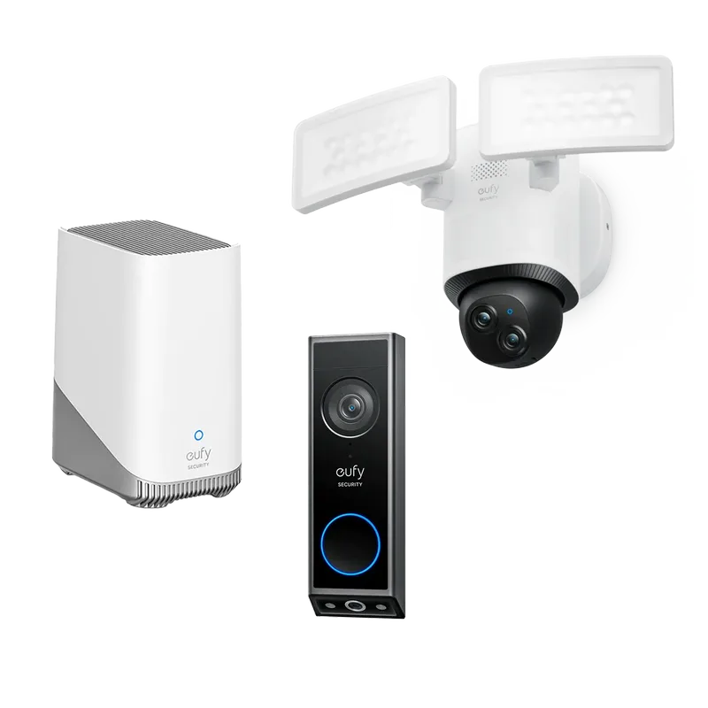 Video Doorbell E340 + Floodlight Camera E340 + Homebase 3 BUNDLE von eufy – Produktfoto