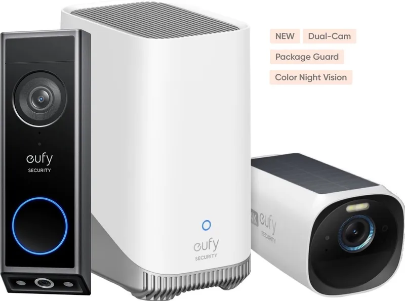 Video Doorbell E340 + HomeBase 3 + eufyCam 3 - Bundelvoordeel de eufy en Noir – photo produit