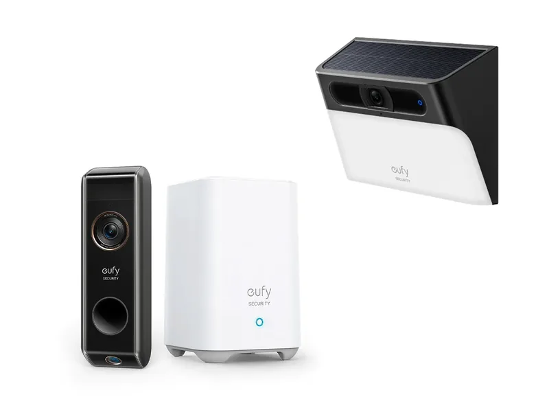 Video Doorbell S330 + Solar Wall Light Cam S120 Black von eufy – Produktfoto