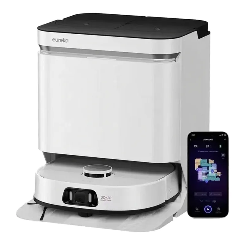 J15 Pro Ultra robotstofzuiger met dweilfunctie, 16200 Pa, anti-wraptchnologie, vloeistofdetectie & borstelheffing, 75 °C heetwaterreiniging, zelfreinigend by Eureka – product photo