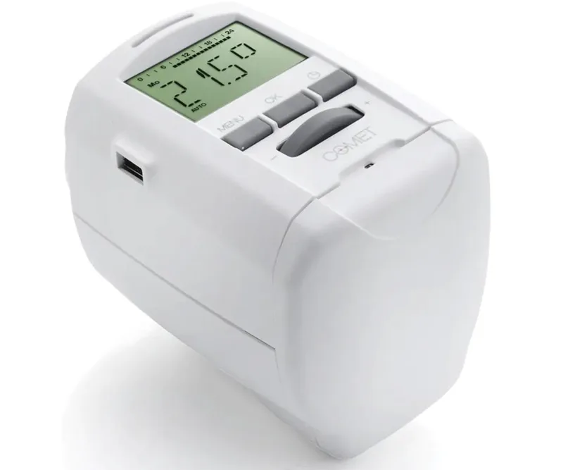 Heizkörperthermostat Energiepsar Heizkörperthermostat 8 - 28°C elektronisch programmierbar van Eurotronic in Wit – productfoto