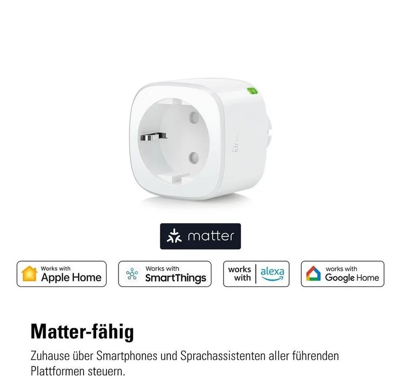 Energy Europe Matter - Slimme Draadloze Stekker - 2500W von Eve in Weiß – Produktfoto 2 von 5