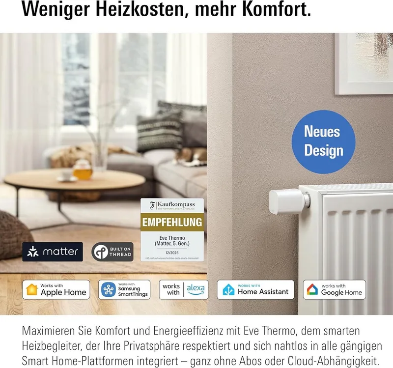 Heizkörperthermostat Eve Thermo (Matter) 5. Generation, (1 St) by Eve – product photo 2 of 5