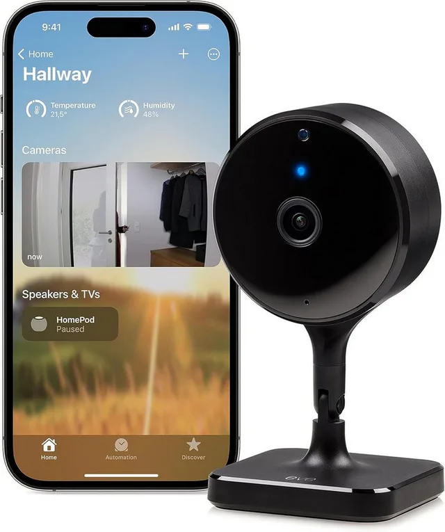 Smart Home Kamera Eve Cam-Smarte Innenkamera (WLAN-Netzwerk (2,4/5 GHz, 802.11a/b/g/n)