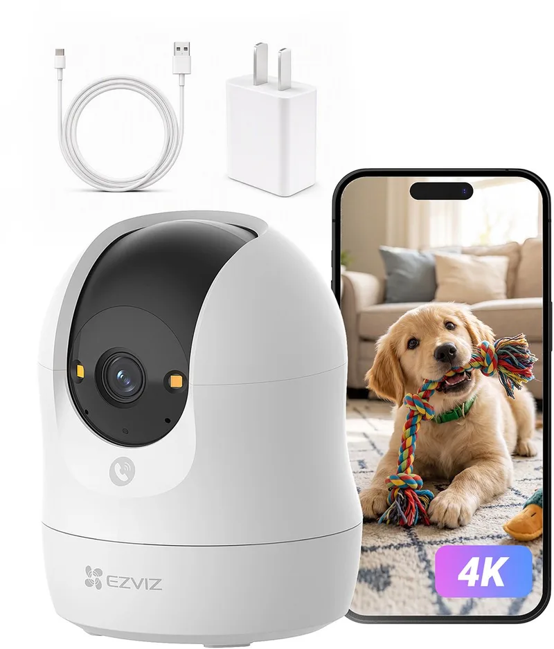 Beveiligingscamera Binnen - Mens-/Huisdierdetectie - Geluidsdetectie - Kleuren Nachtzicht - Tweeweg Audio - Dual Band Wi-Fi 6 by EZVIZ in C6n g1 4k – product photo
