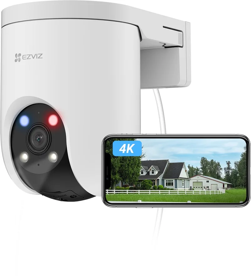 Buiten - 4K Ultra HD resolutie - 360° PTZ- 24/7 opname - Wifidekking van 464m - Bedrade beveiligingscamera - AI tracking - Geen maandkosten by EZVIZ in H8c Pro 4K – product photo