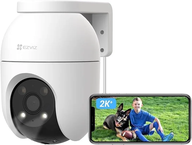 C8c 2K+ Beveiligingscamera Buiten – 4MP PTZ WiFi-camera – Mens- en Voertuigdetectie – Automatische Tracking – Tweeweg-audio – Kleuren Nachtzicht – Weerbestendig Design van EZVIZ in C8c 2K+ – productfoto