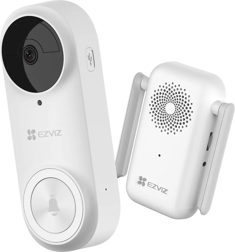 DB2 3MP - Draadloze Video Deurbel - 2K Resolutie - Persoonsdetectie - 176° Groothoek - Tweeweg Audio - Inclusief Wifi Chime de EZVIZ en Blanc – photo produit