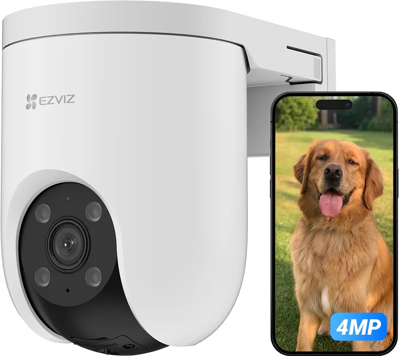 H8c 2K+ Wifi Beveiligingscamera – Buiten – 360° Pan/Tilt – AI Persoonsdetectie – Color Nachtzicht&Sirene – Tweerichtingsaudio - Compatibel met Google Assistant&Alexa - Geen maandkosten van EZVIZ in H8c 2k+ – productfoto