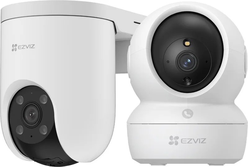 H8c Pro 4K + H6c Pro 4K Beveiligingscamera - 4K Binnen & Buiten - 360° Camera's met AI Detectie - 2 Stuks fra EZVIZ i Hvid – produktbillede