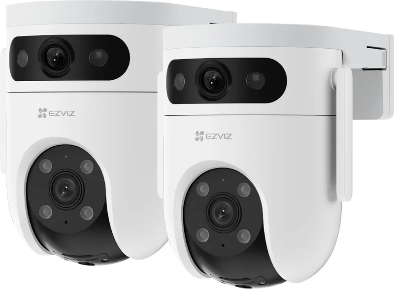 H9c 2K+2K Buiten Beveiligingscamera – Dubbele Lens – 360° IP Camera – AI Persoon- en Voertuigdetectie – Kleuren Nachtzicht – AI Tracking – Werkt met Alexa & Google Assistant - Wit - 2 Stuks från EZVIZ i H9c 2K+2K (2 stuks) – produktbild
