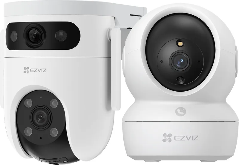 H9c 2K Slimme Beveiligingscamera + H6c Pro 4K Binnencamera - Pan & Tilt - AI Persoonsdetectie - Camera Voordeelbundel van EZVIZ in Wit – productfoto