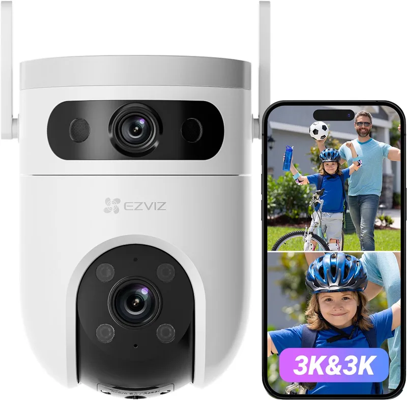 H9c Dual lens 3K+3K Beveiligingscamera Buiten – 360° Pan & Tilt – Patrol Mode, Nachtvisie & Human Detection - Tweerichtingsaudio - Geen maandkosten by EZVIZ in H9c 3K+3K – product photo