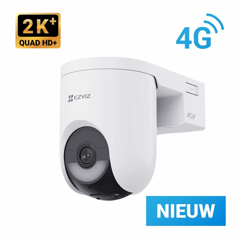 HB8 Lite 4G LTE&Wifi – 2K+ – 360° PTZ beveiligingscamera- Draadloos buiten - AI Detectie&Auto Tracking – Kleur Nachtzicht – WiFi 6 – Sirene & Spotlight -Geen maandkosten van EZVIZ in HB8 lite 4G+Wifi – productfoto