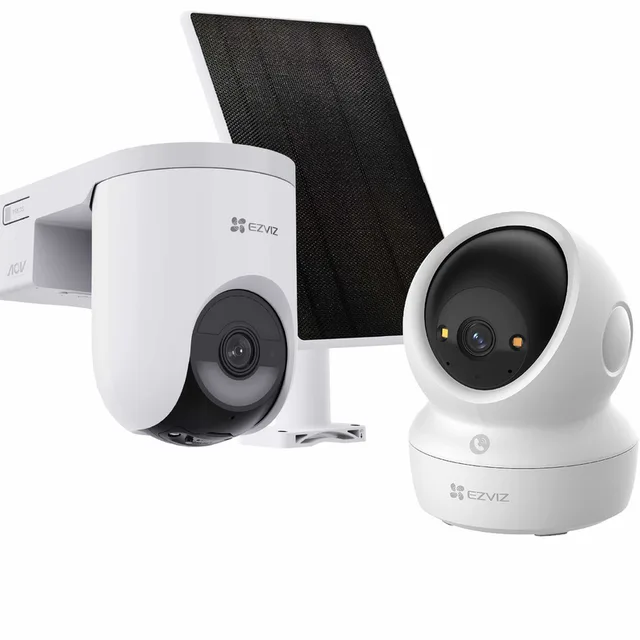 HB8 Lite Buitencamera + H6C 4K Beveiligingscamera - Incl. Zonnepaneel - 360° Pan & Tilt - Auto Zoom - Werkt met Google Assistant & Alexa - Draadloos