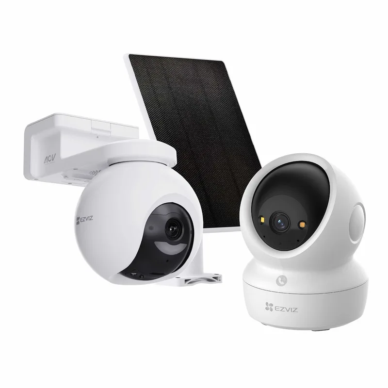 HB8 Pro 4K Kit Beveiligingscamera + H6C Pro 4K Binnencamera – Incl. 5W Zonnepaneel 360° Pan & Tilt – AI Detectie & Human Detection - Draadloos von EZVIZ in HB8 Pro Kit + H6c 4K – Produktfoto