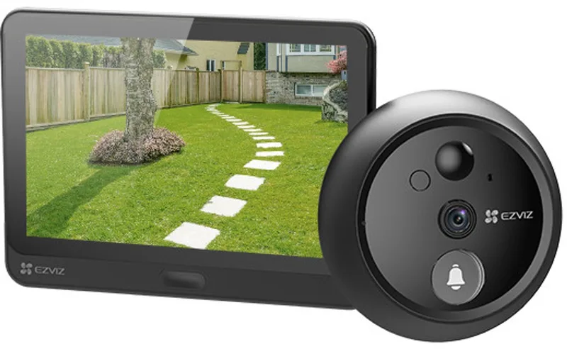 HP4 Wire-free Peephole Doorbell - 1080p - wide angle - night vision - monitor included van EZVIZ in Zwart – productfoto