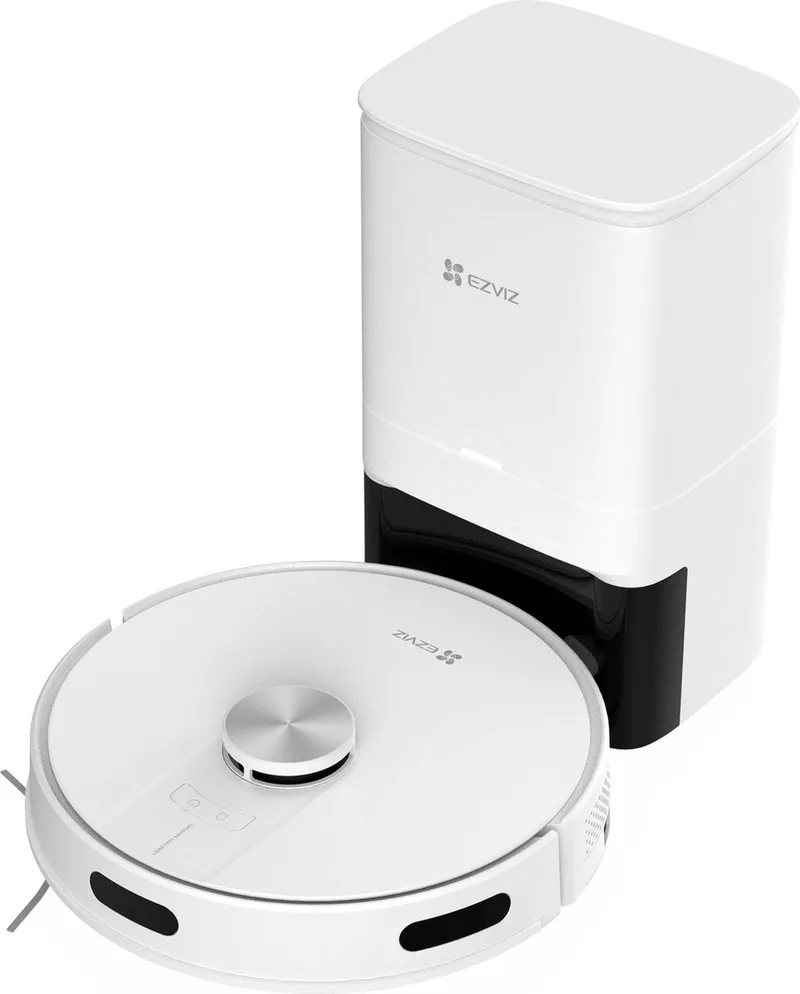 RE4 Plus - Robot Vaccum/mop - Carpet detection - Auto emptying Station with 4l capacity - 4000pa suction fra EZVIZ i Hvid – produktbillede