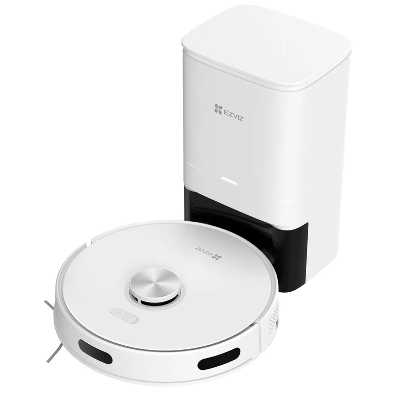 RE5 Plus Robotstofzuiger met Dweilfunctie – Automatisch Leegstation – 4000 Pa – LiDAR, App Bediening & Tapijtdetectie van EZVIZ in Wit – productfoto