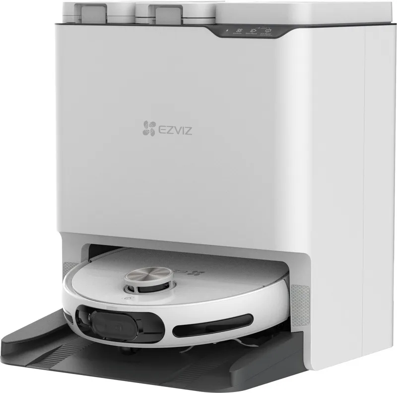 RS20 Max Robotstofzuiger – 13.000 Pa ultrasterke zuigkracht – AI-taakautomatisering – Obstakeldetectie voor 108 soorten objecten – Slimme vlekdetectie & automatisch opnieuw dweilen – Dynamisch dweilen langs randen & in hoeken van EZVIZ in Wit – productfoto
