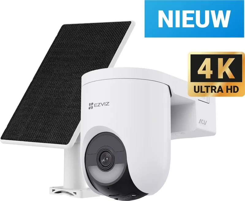 Solar Beveiligingscamera Buiten - PTZ camera- 360° Zicht, Slimme Detectie & Tweewegspraak - Eenvoudig Installeren -Compatibel met Amazon Alexa en Google Assistant- AI-tracking - Geen maandkosten de EZVIZ en HB8 Lite 4K Kit – photo produit