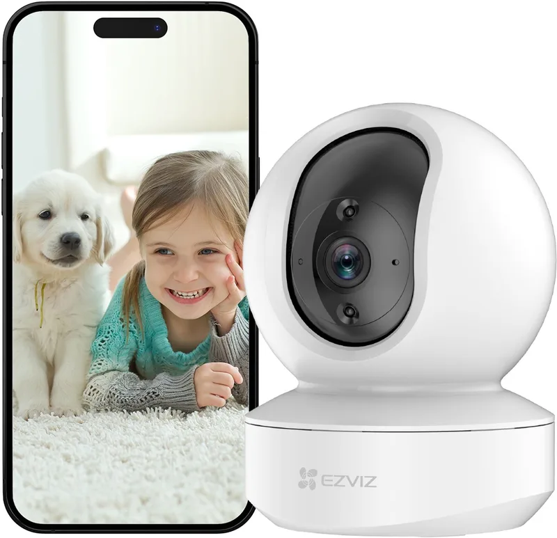 TY1 1080P - Wifi Beveiligingscamera Binnen - 360° Pan & Tilt - Bewegingsdetectie - Slimme Tracking - Tweeweg Audio - Nachtzicht de EZVIZ en Blanc – photo produit