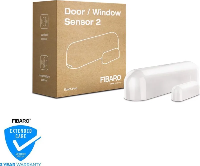 Deur-/Raam Sensor 2 - Magneetcontact sensor - Werkt met FIBARO Home Centers, Homey en andere Z-Wave Controllers van FIBARO in Wit – productfoto