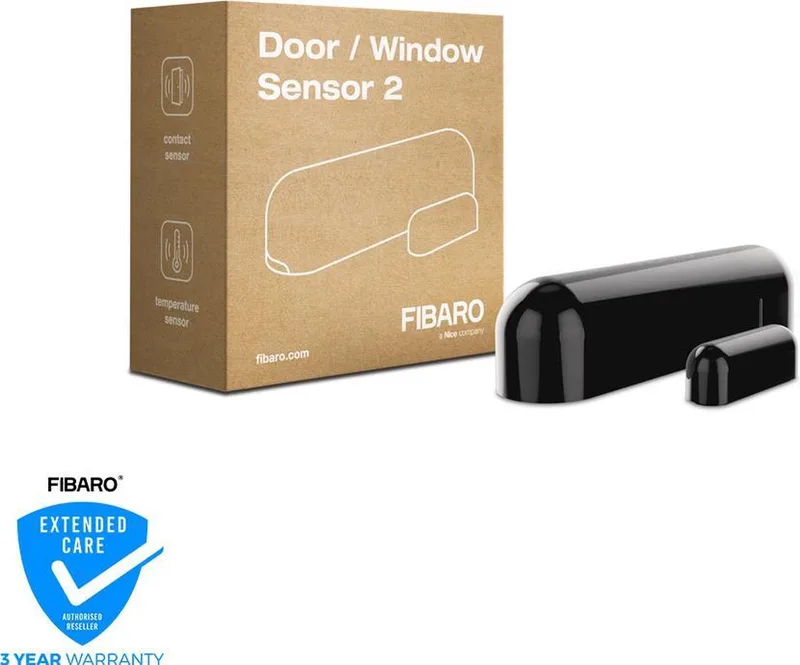 Deur-/Raam Sensor 2 - Magneetcontact sensor från FIBARO i Svart – produktbild