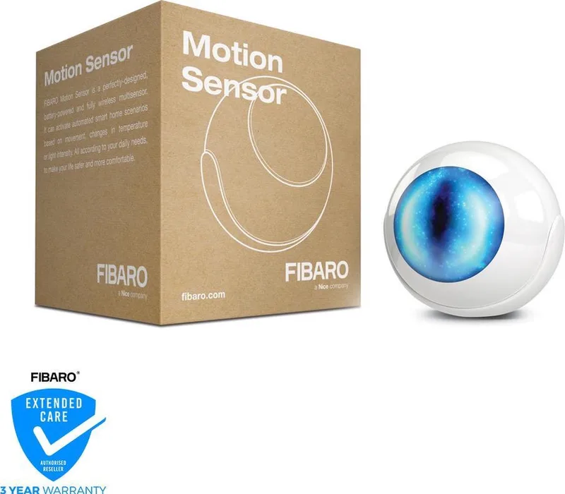 Motion Sensor - 4-in-1 multi-sensor - Incl. batterij - Werkt met FIBARO Home Centers, Homey en andere Z-Wave Controllers by FIBARO in White – product photo